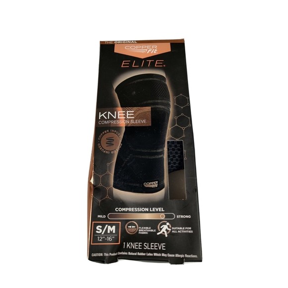 Copper Fit Elite Copper Infused Knee Compression Sleeve S/M - Picture 1 of 7